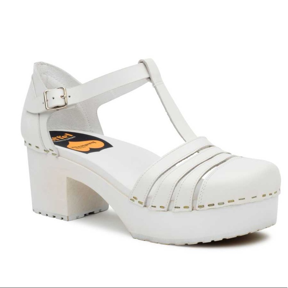 Swedish Hasbeens Strappy Plateau Clog
